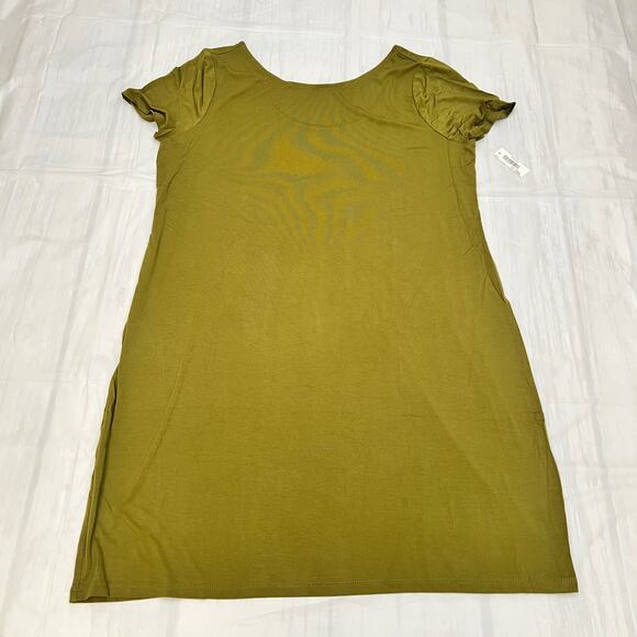 Daily Ritual Women's Jersey Regular-Fit Ballet-Back t-Shirt Olive Green Dress XL - Picture 3 of 11